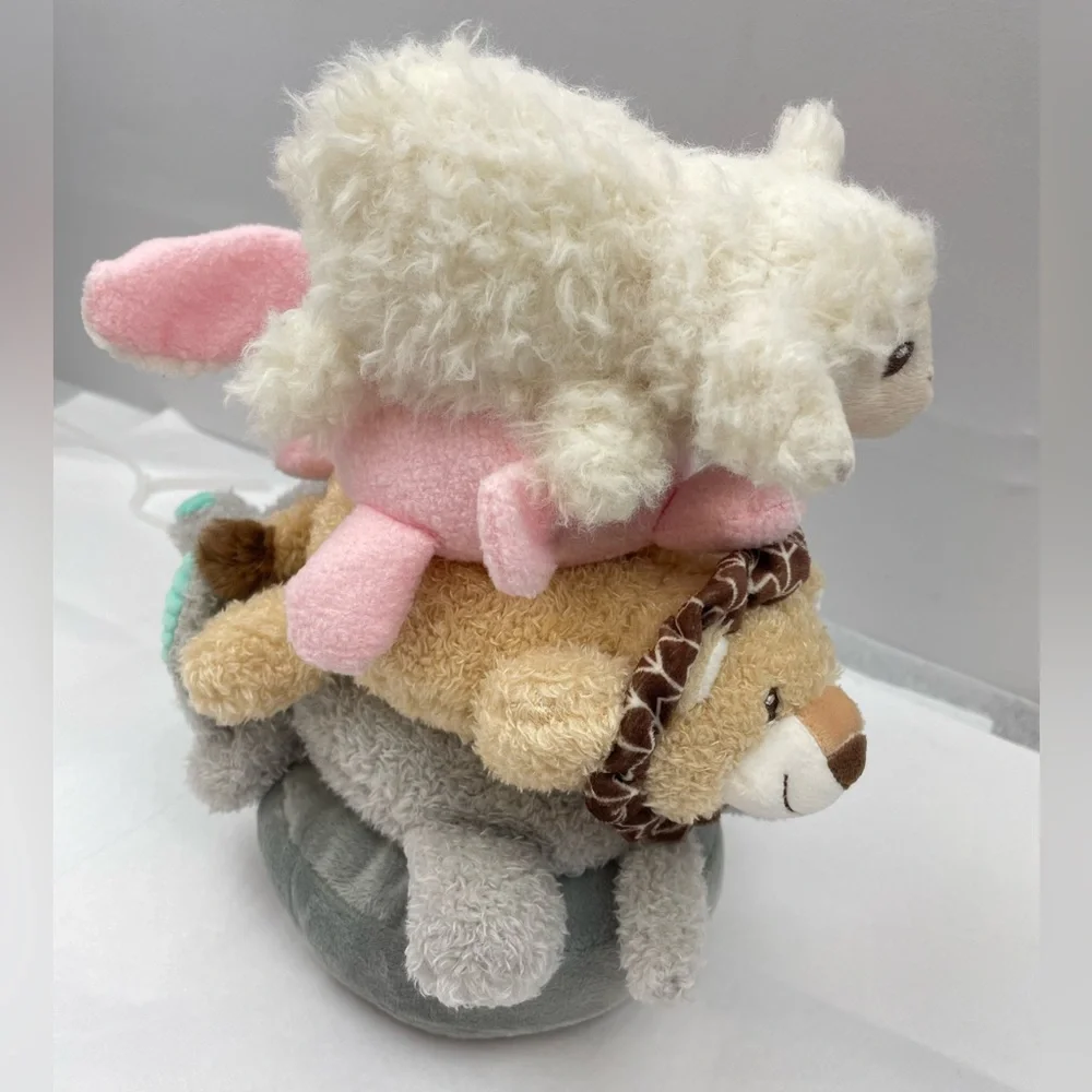 MOON & STARS Baby Plush Stacking Animal Rings W/ Crinkle Noise